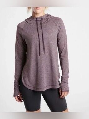 Athleta Lavender Heather UptempoHoodie Sweatshirt Athleisure Top Small